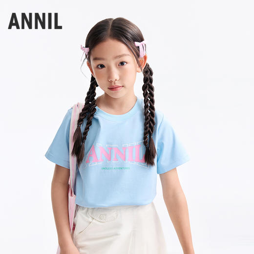 男女童圆领短袖针织衫夏季新款安奈儿童装EM521212 商品图1