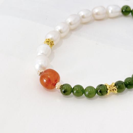 【敦煌清溪·和田玉珍珠手串】敦煌福泽小众和田玉淡水珍珠手串国风 新中式轻奢新款手串 商品图1