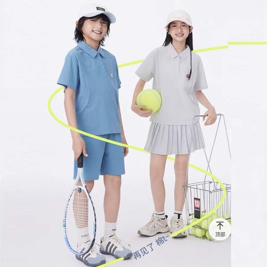 25夏季速干运动风户外网球套装中大童休闲男童套装短袖女童裙套装 商品图3