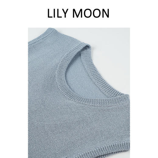 LILYMOON 圆领无袖背真丝和纸纱圆领无袖背心心 商品图3