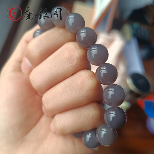 天然和田玉手串 浓雾深烟紫 11.7MM*17颗 商品图2
