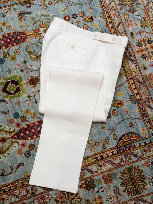 Ambrosi American Fit 白色亚麻裤装 商品图6