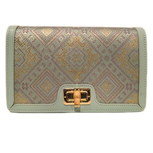 深山集市-壮锦蓝色双蝶纹链条包 商品图2