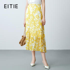 EITIE爱特爱夏季新款气质通勤高腰显瘦a字印花半身裙7806514