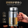 富光拾喜双层玻璃杯男女办公水杯 防烫带滤网大容量泡茶杯子520ml黑色 商品缩略图3