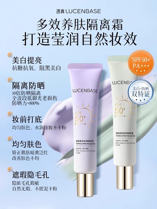 隔离霜妆前乳防晒遮瑕三合一保湿补水不卡粉官方旗舰店正品素颜霜 商品图2