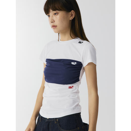 CryingCenter  假两件拼接天丝莫代尔褶皱收腰凉感上衣 哭喊中心 商品图2