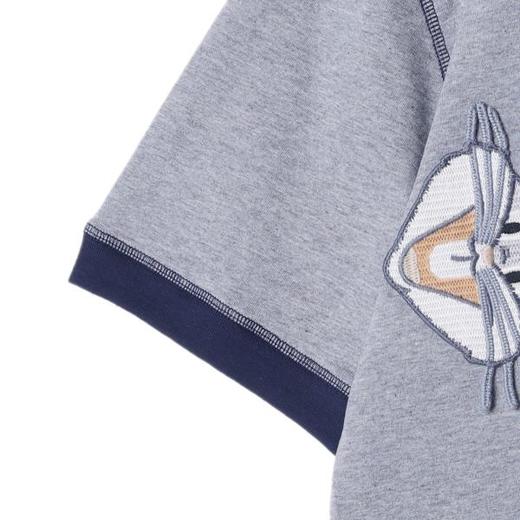 T3418夏季高级感新款潮牌撞色刺绣兔子圆领短袖T恤百搭宽松设计师上衣 商品图3