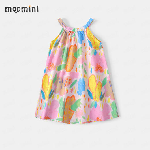 【MQDmini】【90-140】女童夏季短袖满印连衣裙背心裙子 商品图1