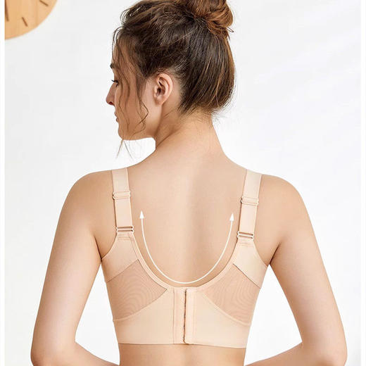 QC-GM6601  全罩杯抹胸内衣软钢圈聚拢调整型上托大胸显小防走光收副乳薄款大码文胸（单件） 商品图2