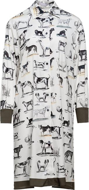 69276732022810342657807  鄂尔多斯erdos  鄂尔多斯桑蚕丝动物印花女衬衫连衣裙 商品图0