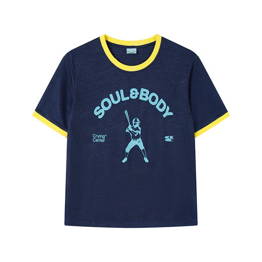 CryingCenter 棒球人半透点纱正肩修身Tee 哭喊中心 商品图3