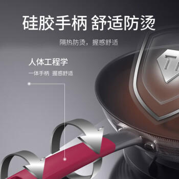 康巴赫（KOBACH）纯钛炒锅无涂层钛不粘锅少油烟平底炒菜锅炉灶通用32cm KGT-C32A 商品图5