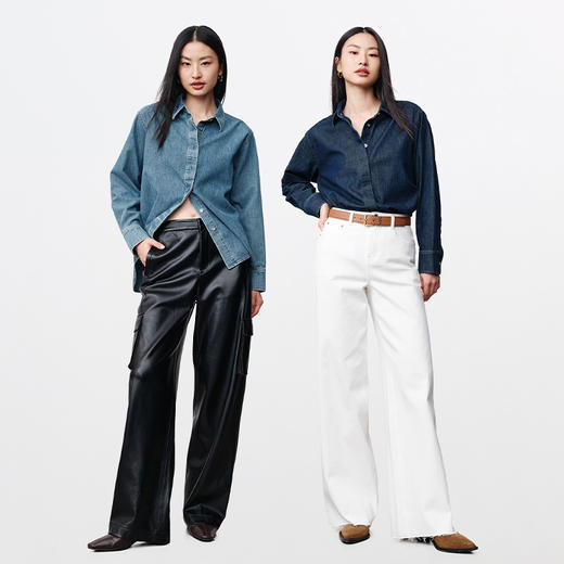 simplepieces春季新品SPS衬衫女全棉基础牛仔衬衫 商品图4