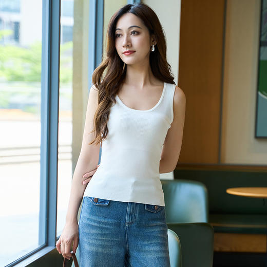 EITIE爱特爱舒适宽肩带遮副乳针织背心女内搭外穿打底2025夏新款B2501624 商品图2