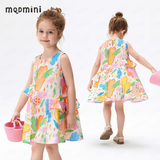 【90-140】【MQDmini】女童夏季吊带连衣裙满印梭织薄款裙子 商品图7