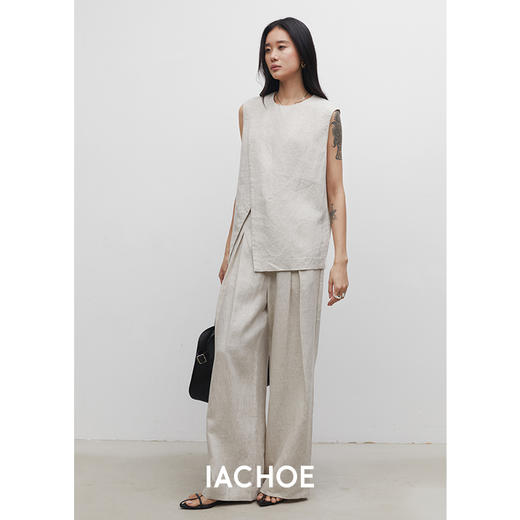 棉仓3531518013-IACHOE阔腿夏季亚麻休闲裤 商品图4