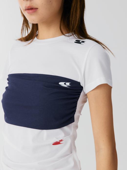 CryingCenter  假两件拼接天丝莫代尔褶皱收腰凉感上衣 哭喊中心 商品图5