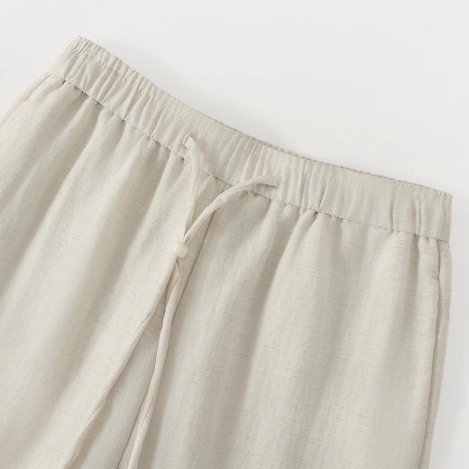 天丝亚麻阔腿裤 莱赛尔亚麻混纺 垂坠清凉 显高显瘦 抗褶皱易打理 宽松版型遮胯显高 商品图6