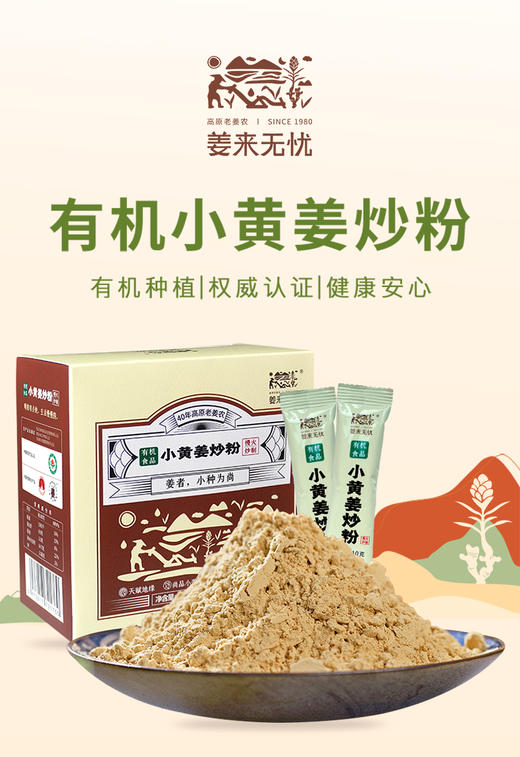 朴愿甄选   有机小黄姜炒姜片 炒姜粉 10g*25条/盒 商品图0