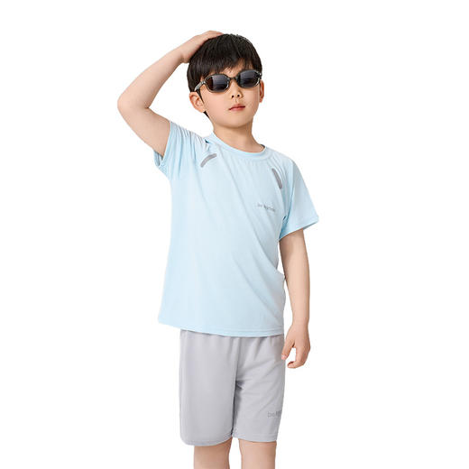 2025儿童速干衣短袖套装学生夏天T恤冰丝网眼男童运动装女童篮球 商品图4