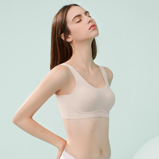 熳洁儿 无痕内衣女夏季凉感透气薄款背心式无钢圈无尺码可拆卸文胸21261571 商品图4