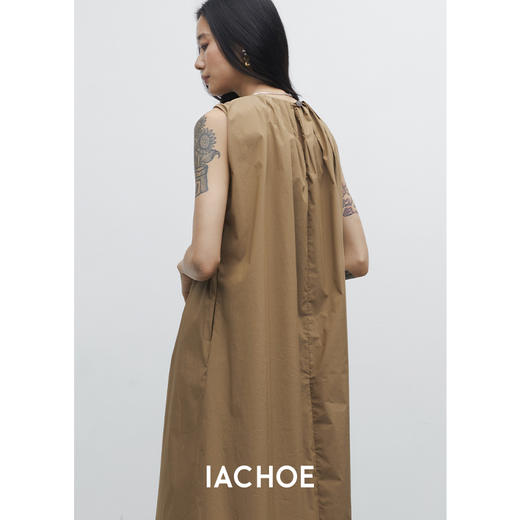 棉仓3531516001-IACHOE领口褶皱夏季连衣裙 商品图4