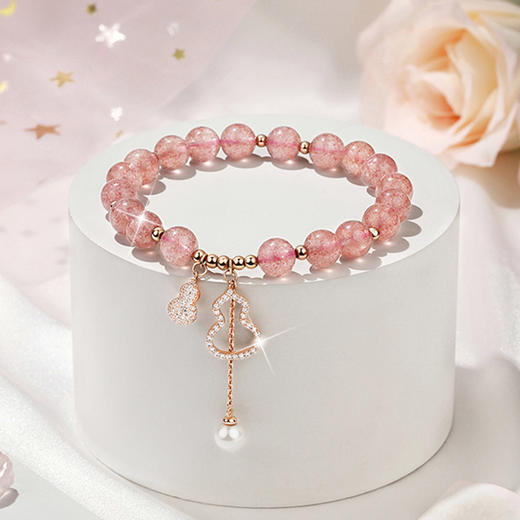 piara天然草莓晶葫芦水晶珍珠手串BKA3106 商品图1