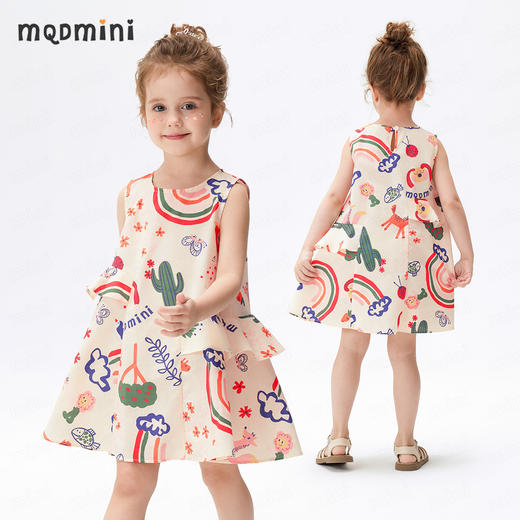 【90-140】【MQDmini】女童夏季吊带连衣裙满印梭织薄款裙子 商品图2