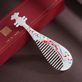子佩集S999银【琴瑟和鸣】梳子【ZXFSZ003】敦煌飞天纯银琵琶珐琅彩2505