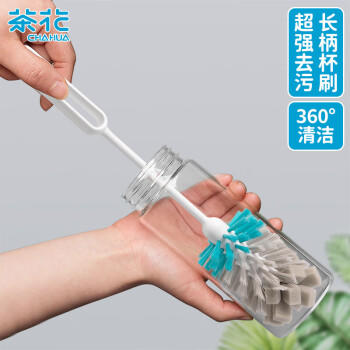 茶花 长柄杯刷 奶瓶刷尼龙海绵双效洗刷杯子神器洗水杯清洁刷子* 商品图2