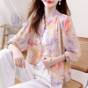 TZW-新款琉璃丝印花开衫防晒衣2025夏设计感气质减龄宽松休闲衬衣批发 商品缩略图1