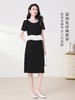 「自」全新升级【铂金会员211/天猫279/差价68】(94632)洛诗琳黑色圆领钉珠时尚撞色连衣裙女2025夏季新款气质小黑裙 商品缩略图0
