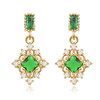 PIARA复古宫廷祖母绿宝石满钻耳钉EAB0008 商品缩略图0