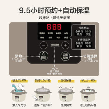 小熊（Bear）电炖锅 电炖盅 隔水炖锅3-4人用 煲汤锅 燕窝炖盅 炖汤锅 炖汤盅 宝宝辅食锅 DDZ-C25X6 4L配蒸笼 商品图4