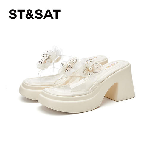 星期六仙女风精致花朵粗跟凉拖SSD2110E9Z 商品图9