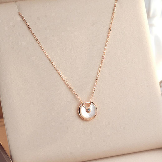 PIARA天然母贝钻石吊坠项链颈链NK60667 商品图1