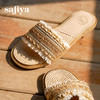 预售7天|Safiya/索菲娅2025夏季时尚小香风外穿休闲气质百搭平底一字拖SFD2110353 商品缩略图1