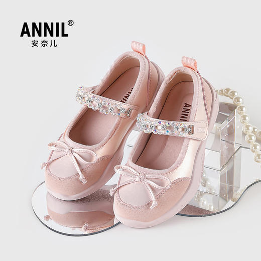 ANNIL/安奈儿女童夏季亮闪闪水晶公主皮鞋舞蹈鞋2025夏款HG5301401 商品图3