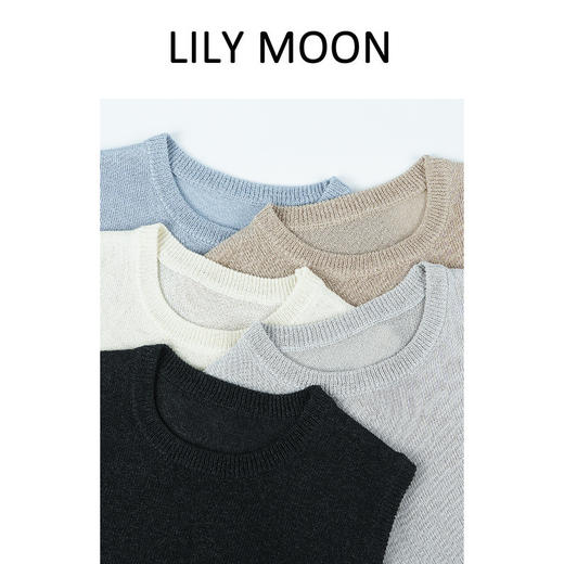 LILYMOON 圆领无袖背真丝和纸纱圆领无袖背心心 商品图1