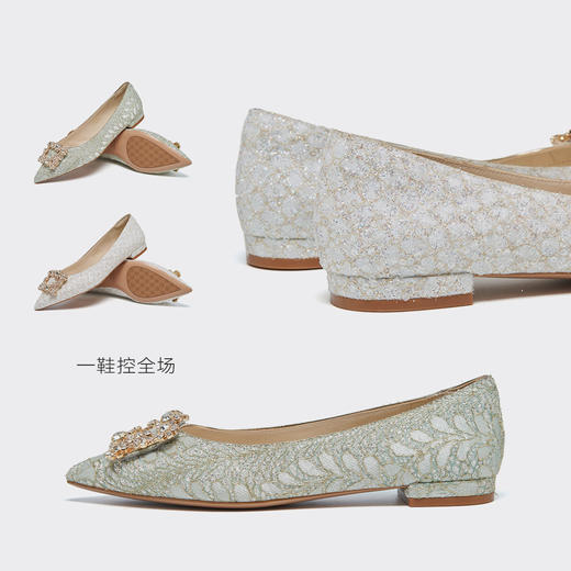 星期六韵雅水晶方扣尖头平底单鞋SSD3111502 商品图8