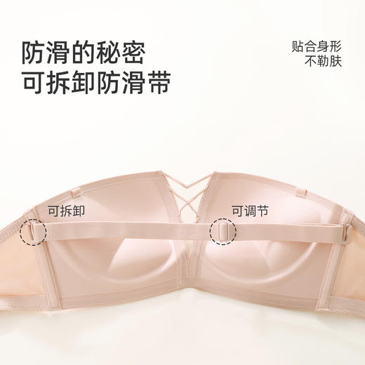 【商场同款】熳洁儿 无肩带内衣小胸聚拢1/2杯抹胸光面夏季百搭防滑上托22201562 商品图5