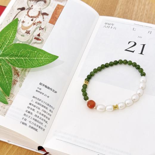 【敦煌清溪·和田玉珍珠手串】敦煌福泽小众和田玉淡水珍珠手串国风 新中式轻奢新款手串 商品图5