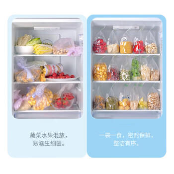茶花收纳袋 密封袋食品级保鲜袋密实袋双筋30只中号 990089 商品图0