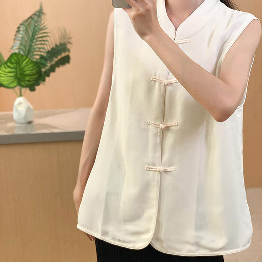 「K」洛诗琳04313啶织人丝提花马甲2025夏季新中式上衣女52076 商品图1