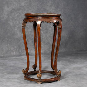 清中期	黄花梨镶云石三弯腿五足带托泥香几