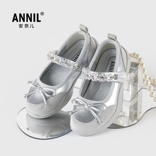 ANNIL/安奈儿女童夏季亮闪闪水晶公主皮鞋舞蹈鞋2025夏款HG5301401 商品图2