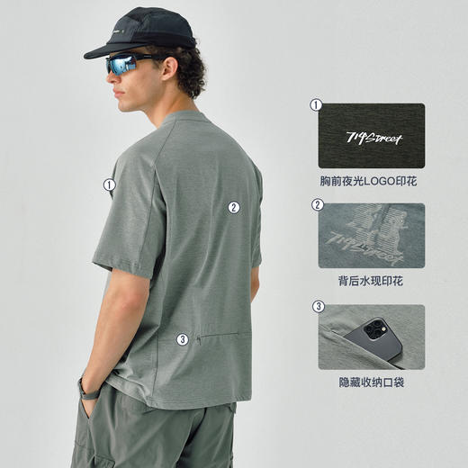 轻量化系列714street水显印花速干短袖T恤男女夏季骑行服跑步上衣 商品图3