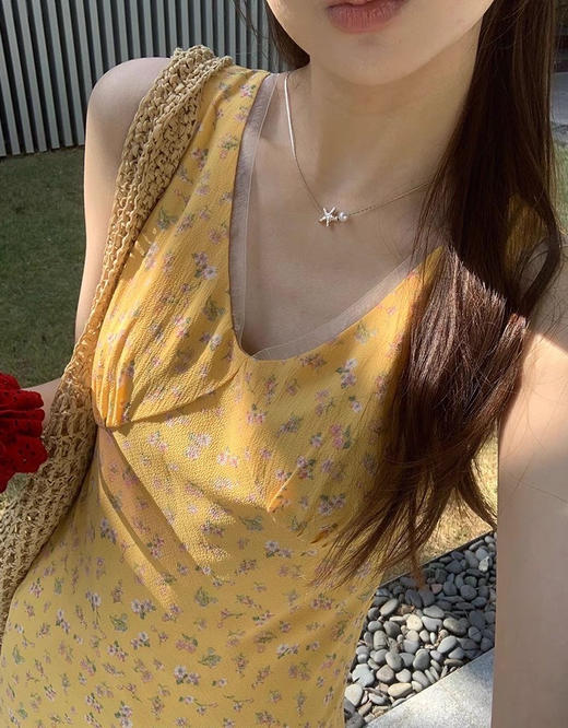v领碎花连衣裙（锁 商品图2