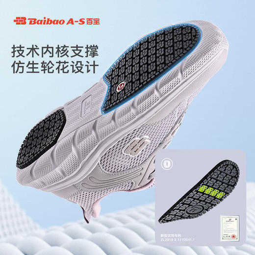 百宝春夏季老人鞋减震跑步防滑软底休闲中老年舒适健步运动妈妈鞋 商品图0